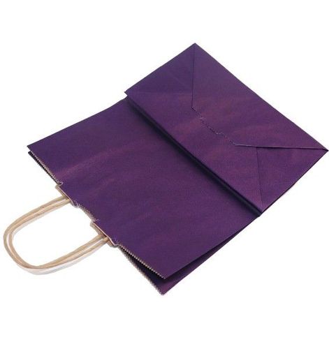Пакет крафт 250 x 220 x 120  крученые ручки Dark Violet Темно-фиолетовый 80г/м2