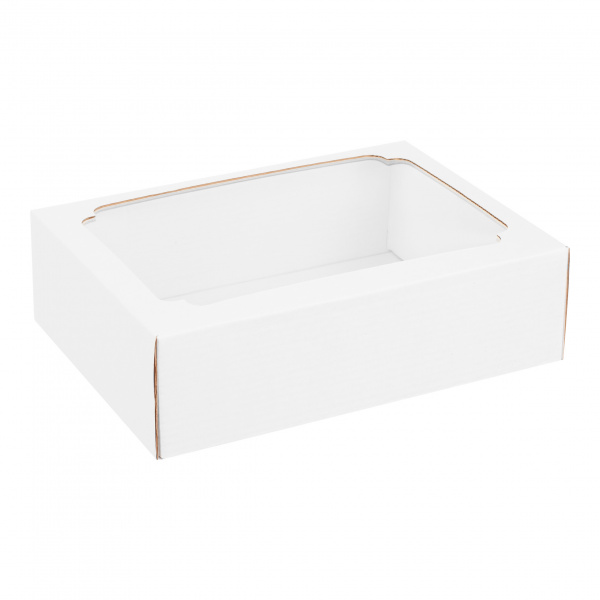 Коробка с окном 185 х 155 х 50 мм H2.0 белая, по 5 шт