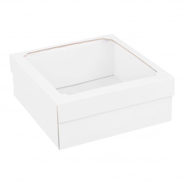 Коробка с окном 250 х 250 х 100 мм H8.0 белая, по 5 шт