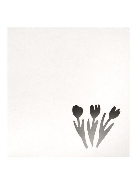 Коробка 250 х 250 х 100 мм K8.3.0 вырубка "Тюльпаны" белая