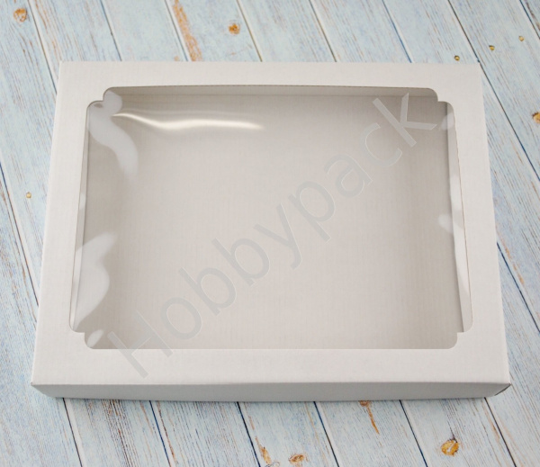 Коробка с окном 260 х 215 х 40 мм H5.0 белая, по 5 шт