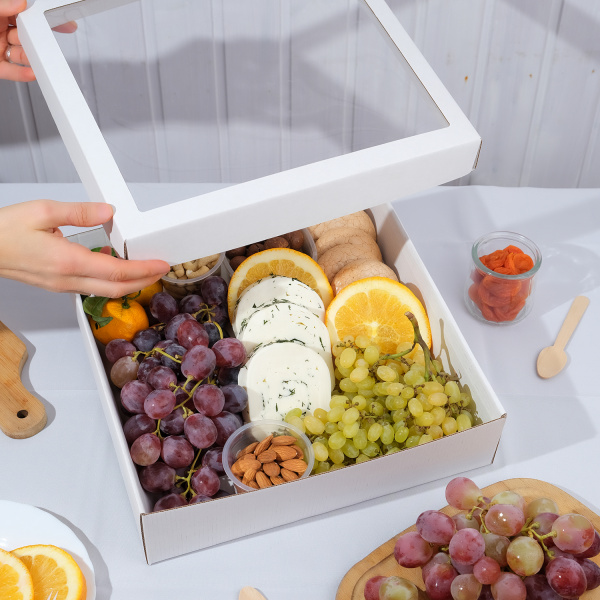 Коробка с окном 300 х 300 х 80 мм H30.0 белая, по 5 шт