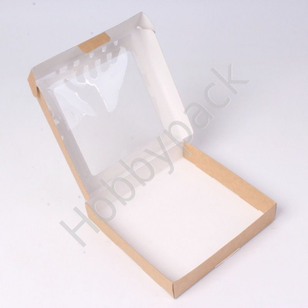 Коробка с окном 160 х 160 х 30 мм С1.1 крафт