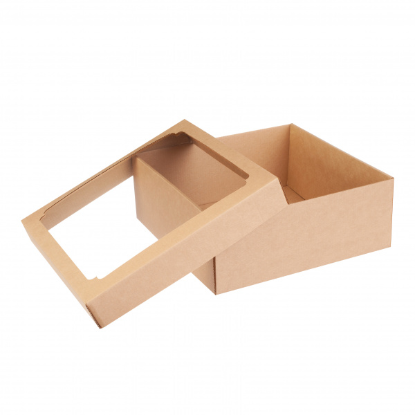 Коробка с окном 300 х 300 х 120 мм H10.1 крафт, по 5 шт