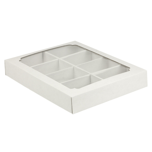 Коробка с окном с прямыми разделителями  260 х 215 х 40 мм H5.0 белая, по 5 шт