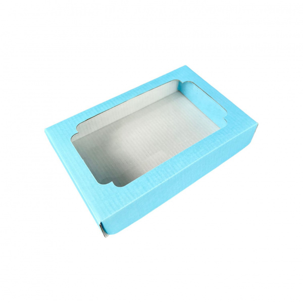 Коробка с окном 155 х 110 х 45 мм H1.2 голубой, по 5 шт
