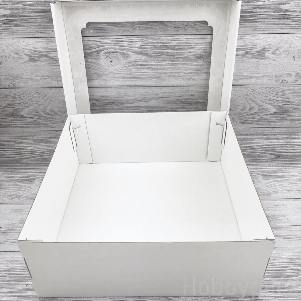 Коробка с окном 300 х 300 х 120 мм H10.0 белая, по 5 шт