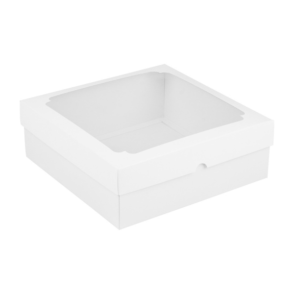 Коробка с окном 200 х 200 х 70 мм E6.0 белая, по 25 шт