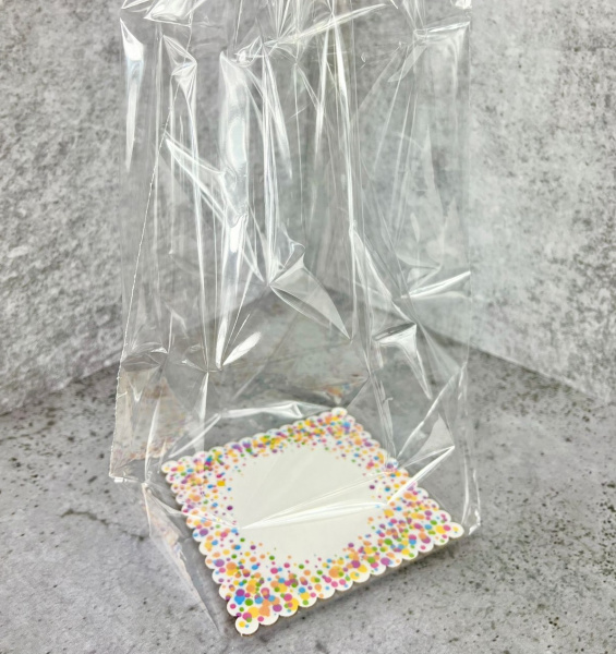 Пакет на жестком дне №1,5, 14 х 14 х 53 см  "Конфетти"