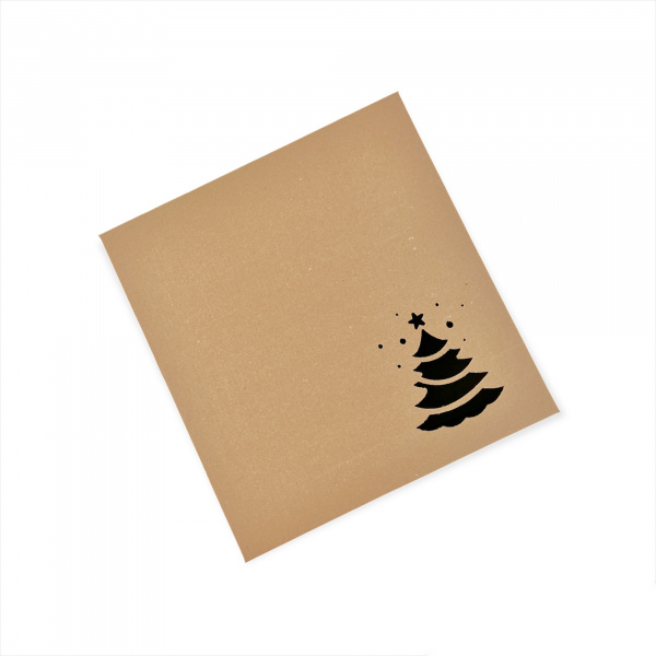 Коробка 250 х 250 х 100 мм K8.3.1  вырубка "Елка" крафт