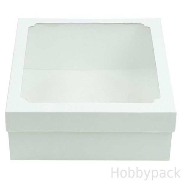 Коробка с окном 250 х 250 х 100 мм H8.0 белая, по 5 шт