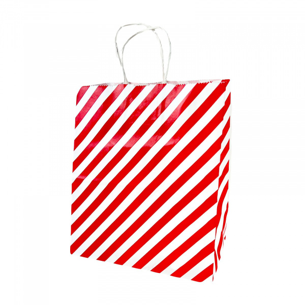 Пакет бумажный "Диагональ" 250х220х120 крученые ручки 100 г/м2