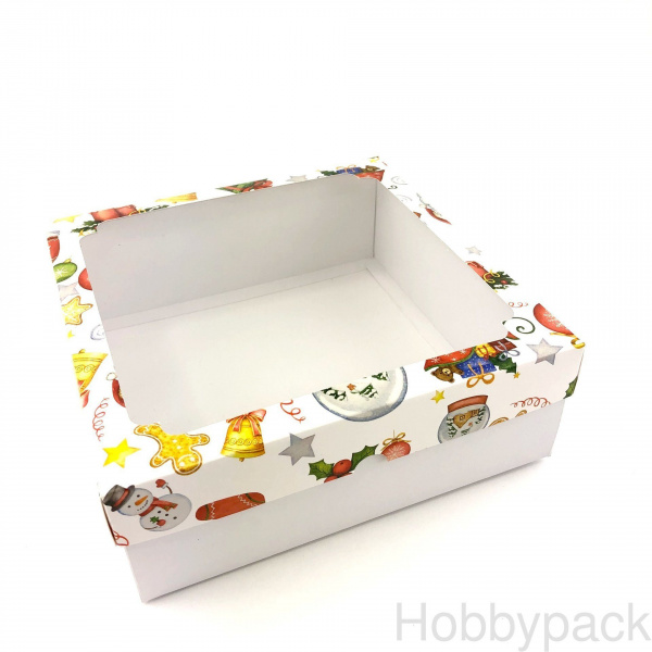 Коробка с окном 195 х 195 х 70 мм E6.2 "Новогоднее чудо", по 5 шт