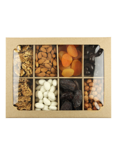 Коробка с окном с прямыми разделителями 260 х 215 х 40 мм H5.1 крафт, по 5 шт