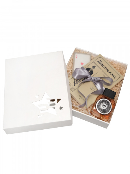 Коробка 260 х 215 х 40 мм K5.3.0 вырубка "23 февраля" белая