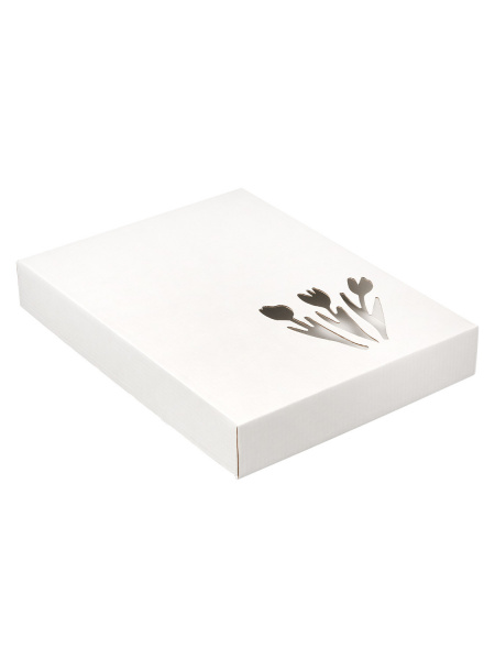 Коробка 260 х 215 х 40 мм K5.3.0 вырубка "Тюльпаны" белая