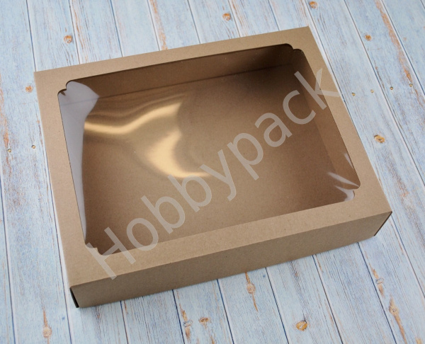 Коробка с окном 290 х 240 х 60 мм H6.1 крафт, по 5 шт