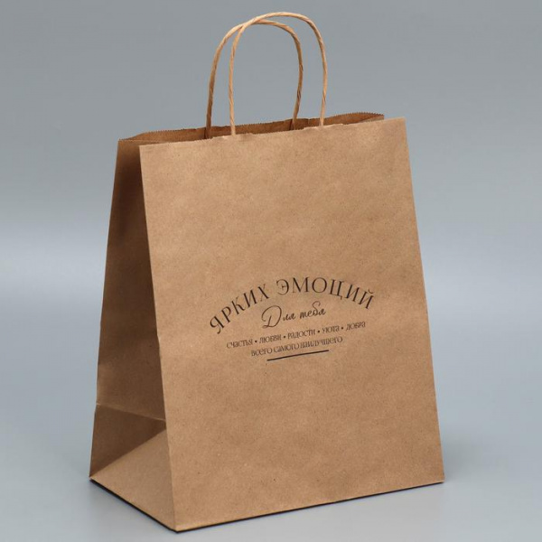 Пакет подарочный крафт «Ярких эмоций», 280 х 240 х 140 см