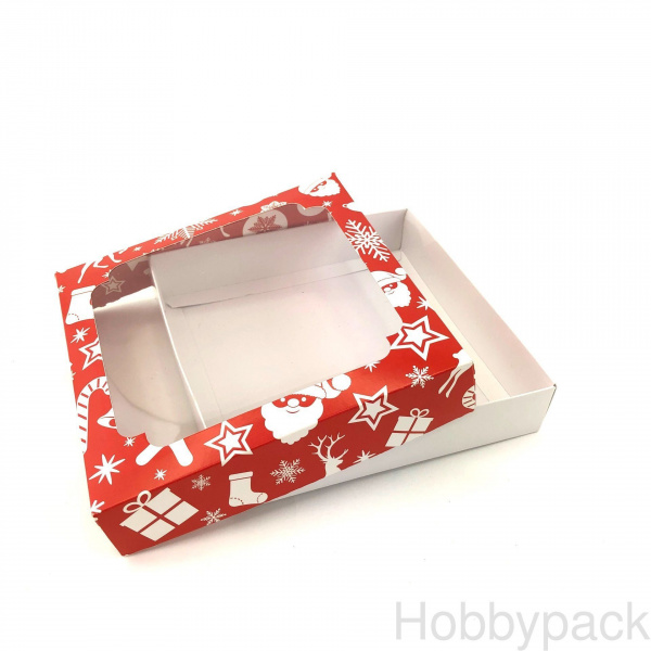 Коробка с окном 145 х 145 х 30 мм E2.2 "С Новым годом"