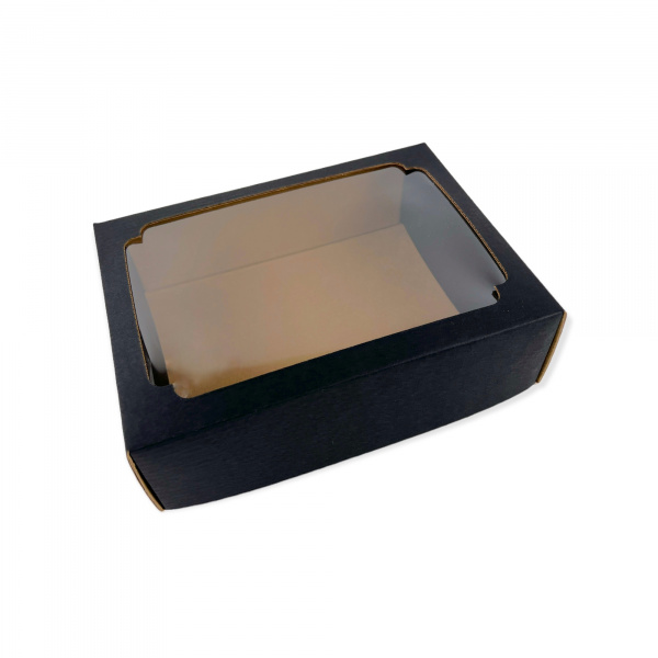 Коробка с окном 190 х 155 х 60 мм H3.2 черная, по 5 шт