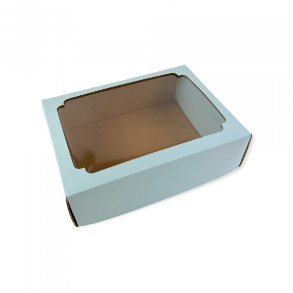 Коробка с окном 190 х 155 х 60 мм H3.2 голубая, по 5 шт